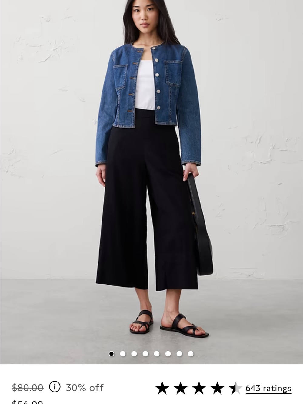 NWT Women's Wide-Leg Linen Blend Wide Leg Pants-Black M Long